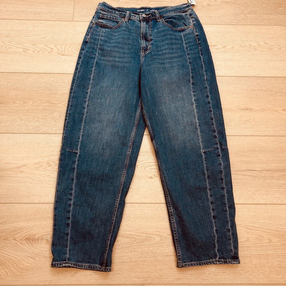 Old Navy High Waisted Barrel Ankle Jeans size 12 Tall NWT - Picture 2 of 7